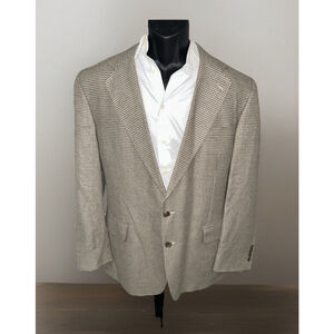 Oak Creek 44L Brown Houndstooth Three Button Single Vent Jacket Blazer